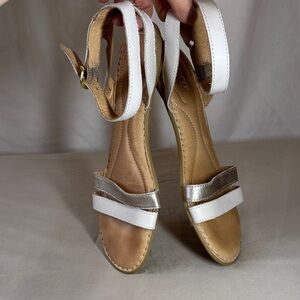 Born White and Metallic Women's Sandals
